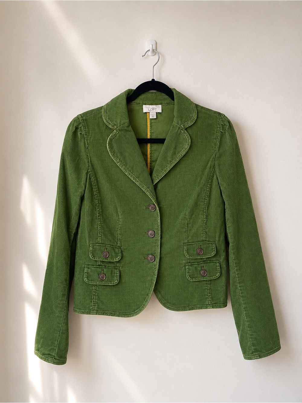 LOFT Green Corduroy Tailored Blazer